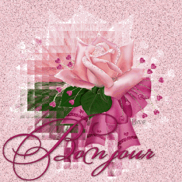 Gif bonjour rose rose